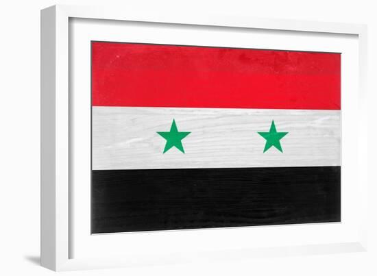 Syria Flag Design with Wood Patterning - Flags of the World Series-Philippe Hugonnard-Framed Art Print