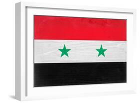 Syria Flag Design with Wood Patterning - Flags of the World Series-Philippe Hugonnard-Framed Art Print