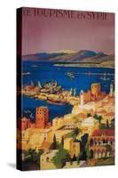 Syria - French Travel Poster, Touring in Syria-Lantern Press-Stretched Canvas