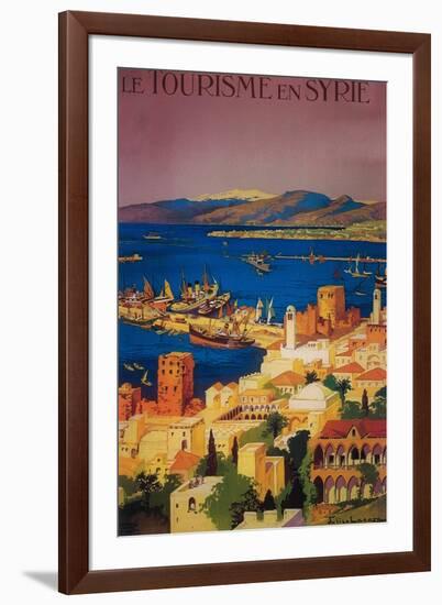 Syria - French Travel Poster, Touring in Syria-Lantern Press-Framed Art Print