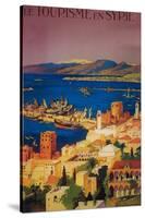 Syria - French Travel Poster, Touring in Syria-Lantern Press-Stretched Canvas