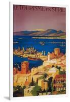 Syria - French Travel Poster, Touring in Syria-Lantern Press-Framed Art Print