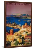 Syria - French Travel Poster, Touring in Syria-Lantern Press-Framed Art Print