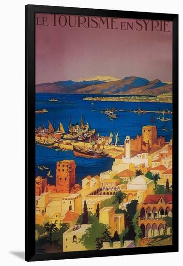 Syria - French Travel Poster, Touring in Syria-Lantern Press-Framed Art Print