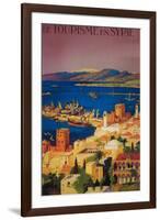 Syria - French Travel Poster, Touring in Syria-Lantern Press-Framed Art Print