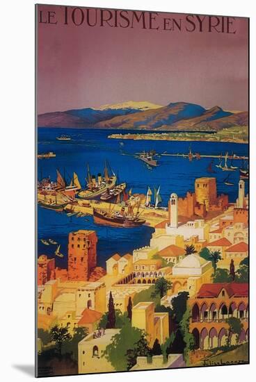 Syria - French Travel Poster, Touring in Syria-Lantern Press-Mounted Art Print