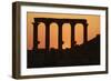 Syria, Palmyra, Silhouette of Ancient Colonnade at Sunset-null-Framed Giclee Print