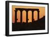 Syria, Palmyra, Silhouette of Ancient Colonnade at Sunset-null-Framed Giclee Print