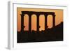 Syria, Palmyra, Silhouette of Ancient Colonnade at Sunset-null-Framed Giclee Print