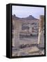 Syria, Palmyra, View of Ruins with Umayyad Fortress in Background-null-Framed Stretched Canvas