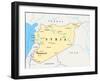 Syria Political Map-Peter Hermes Furian-Framed Art Print