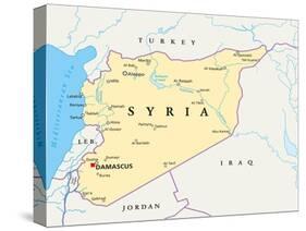 Syria Political Map-Peter Hermes Furian-Stretched Canvas