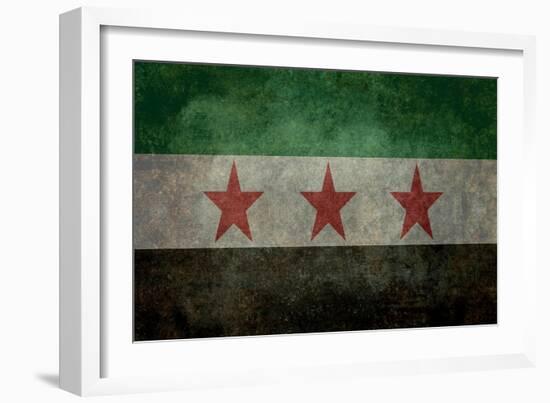 Syrian Interim Government And Syrian National Coalition'S National Flag-Bruce stanfield-Framed Art Print
