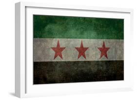 Syrian Interim Government And Syrian National Coalition'S National Flag-Bruce stanfield-Framed Art Print