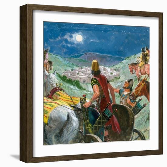 Syrian Troops in Search of Elisha-Clive Uptton-Framed Giclee Print