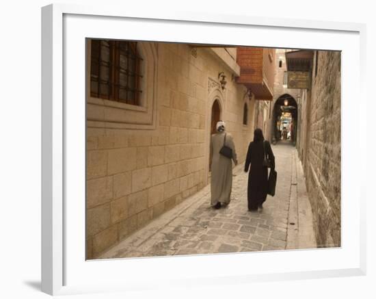 Syrian Women Walking Through Old Town, Al-Jdeida, Aleppo (Haleb), Syria, Middle East-Christian Kober-Framed Photographic Print