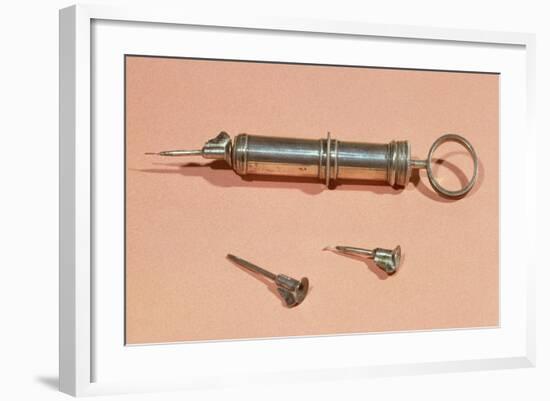 Syringe Invented by Charles-Gabriel Pravaz in 1853 with Various Needles-null-Framed Giclee Print