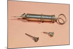 Syringe Invented by Charles-Gabriel Pravaz in 1853 with Various Needles-null-Mounted Giclee Print