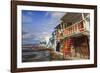 Syrmata, traditional fishermen's encampments with brightly painted woodwork, fishing village of Kli-Eleanor Scriven-Framed Photographic Print