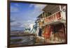 Syrmata, traditional fishermen's encampments with brightly painted woodwork, fishing village of Kli-Eleanor Scriven-Framed Photographic Print