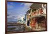 Syrmata, traditional fishermen's encampments with brightly painted woodwork, fishing village of Kli-Eleanor Scriven-Framed Photographic Print