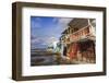 Syrmata, traditional fishermen's encampments with brightly painted woodwork, fishing village of Kli-Eleanor Scriven-Framed Photographic Print