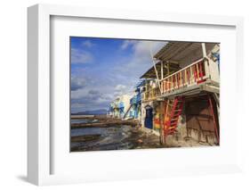 Syrmata, traditional fishermen's encampments with brightly painted woodwork, fishing village of Kli-Eleanor Scriven-Framed Photographic Print