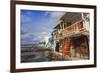 Syrmata, traditional fishermen's encampments with brightly painted woodwork, fishing village of Kli-Eleanor Scriven-Framed Photographic Print