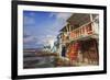 Syrmata, traditional fishermen's encampments with brightly painted woodwork, fishing village of Kli-Eleanor Scriven-Framed Photographic Print