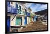 Syrmata, traditional fishermen's encampments with brightly painted woodwork, fishing village of Kli-Eleanor Scriven-Framed Photographic Print