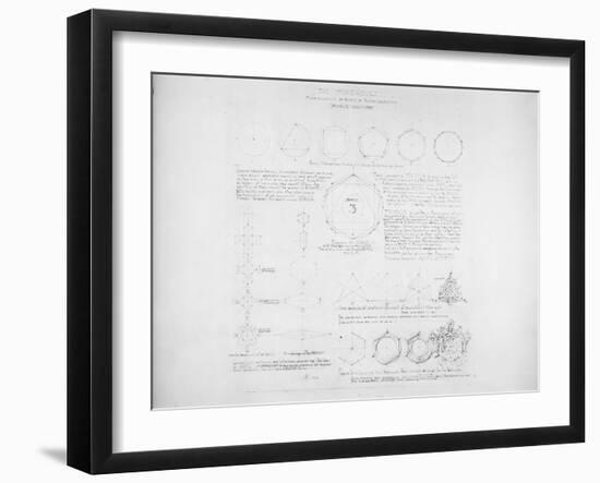 System of Architectural Ornament: Plate 3, the Inorganic, 1922-23-Louis Sullivan-Framed Giclee Print