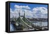 Szabadsag Hid (Liberty Bridge or Freedom Bridge), River Danube and the Town of Pest-Massimo Borchi-Framed Stretched Canvas
