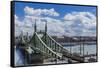 Szabadsag Hid (Liberty Bridge or Freedom Bridge), River Danube and the Town of Pest-Massimo Borchi-Framed Stretched Canvas