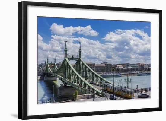 Szabadsag Hid (Liberty Bridge or Freedom Bridge), River Danube and the Town of Pest-Massimo Borchi-Framed Photographic Print