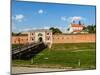 Szczebrzeszyn Gate and Cathedral, Old Town, UNESCO World Heritage Site, Zamosc, Lublin Voivodeship,-Karol Kozlowski-Mounted Photographic Print