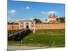 Szczebrzeszyn Gate and Cathedral, Old Town, UNESCO World Heritage Site, Zamosc, Lublin Voivodeship,-Karol Kozlowski-Mounted Photographic Print