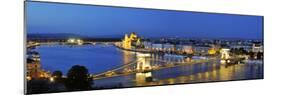 Szechenyi Chain Bridge and the Parliament at Twilight, Budapest, Hungary-Mauricio Abreu-Mounted Photographic Print