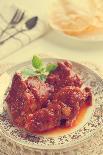 Indian Curry Chicken. Popular Indian Dish on Dining Table in Retro Vintage Style.-szefei-Photographic Print