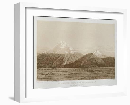 T.1593 Mt. Chimborazo and Mt. Carguairazo, Drawn by Hildebrandt after a Sketch by Humboldt,…-Friedrich Alexander, Baron Von Humboldt-Framed Giclee Print