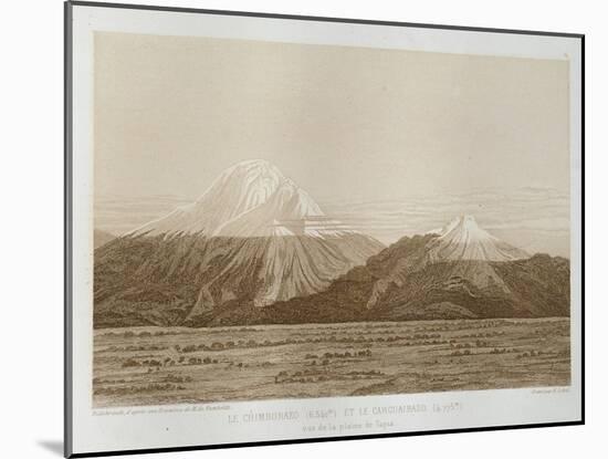 T.1593 Mt. Chimborazo and Mt. Carguairazo, Drawn by Hildebrandt after a Sketch by Humboldt,…-Friedrich Alexander, Baron Von Humboldt-Mounted Giclee Print