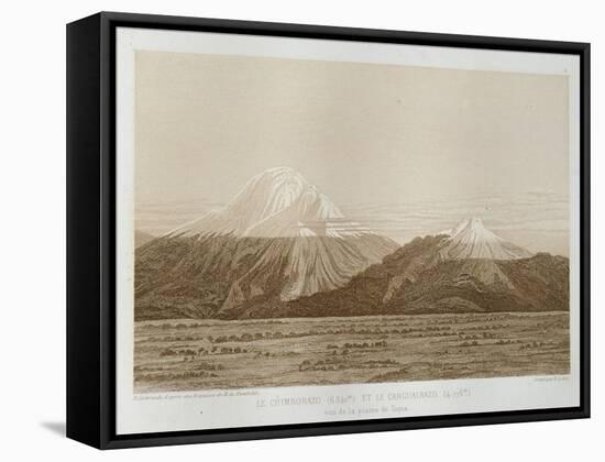 T.1593 Mt. Chimborazo and Mt. Carguairazo, Drawn by Hildebrandt after a Sketch by Humboldt,…-Friedrich Alexander, Baron Von Humboldt-Framed Stretched Canvas