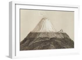 T.1594 Cotopaxi, Drawn by Stock from a Sketch by Humboldt, Engraved by Edmond Lebel (1834-1908)…-Friedrich Alexander, Baron Von Humboldt-Framed Giclee Print