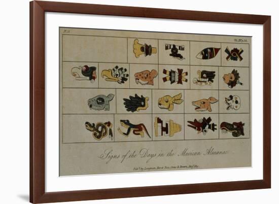 T.1602 Signs of the Days in the Mexican Almanac, from Vol II of 'Researches Concerning the…-Friedrich Alexander, Baron Von Humboldt-Framed Giclee Print
