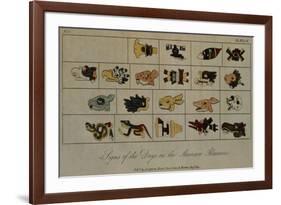 T.1602 Signs of the Days in the Mexican Almanac, from Vol II of 'Researches Concerning the…-Friedrich Alexander, Baron Von Humboldt-Framed Giclee Print