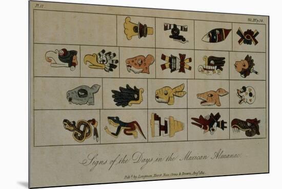 T.1602 Signs of the Days in the Mexican Almanac, from Vol II of 'Researches Concerning the…-Friedrich Alexander, Baron Von Humboldt-Mounted Giclee Print