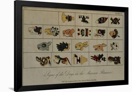 T.1602 Signs of the Days in the Mexican Almanac, from Vol II of 'Researches Concerning the…-Friedrich Alexander, Baron Von Humboldt-Framed Giclee Print