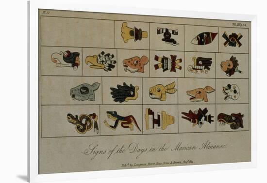 T.1602 Signs of the Days in the Mexican Almanac, from Vol II of 'Researches Concerning the…-Friedrich Alexander, Baron Von Humboldt-Framed Giclee Print