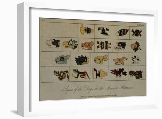 T.1602 Signs of the Days in the Mexican Almanac, from Vol II of 'Researches Concerning the…-Friedrich Alexander, Baron Von Humboldt-Framed Giclee Print