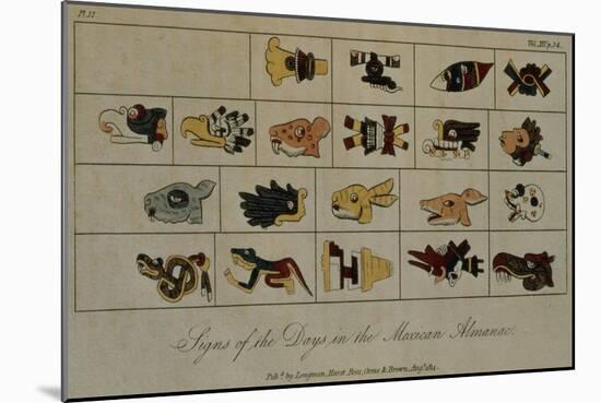 T.1602 Signs of the Days in the Mexican Almanac, from Vol II of 'Researches Concerning the…-Friedrich Alexander, Baron Von Humboldt-Mounted Giclee Print