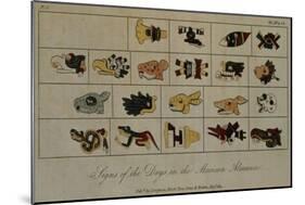 T.1602 Signs of the Days in the Mexican Almanac, from Vol II of 'Researches Concerning the…-Friedrich Alexander, Baron Von Humboldt-Mounted Giclee Print